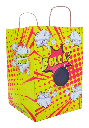 Bolsa de papel kraft grande con asas