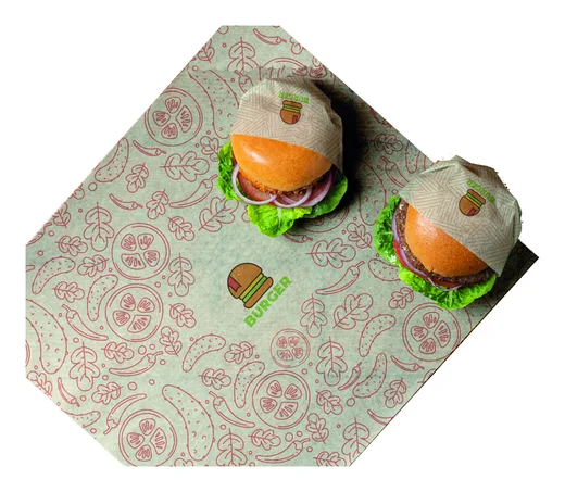 Papel encerado impreso para hamburguesa